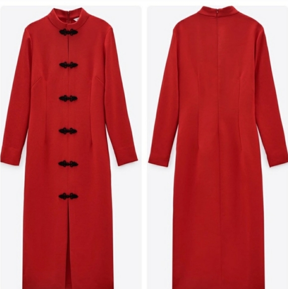 🔥FINAL SALE🔥 ZARA Red Toggle Dress - Picture 15 of 16
